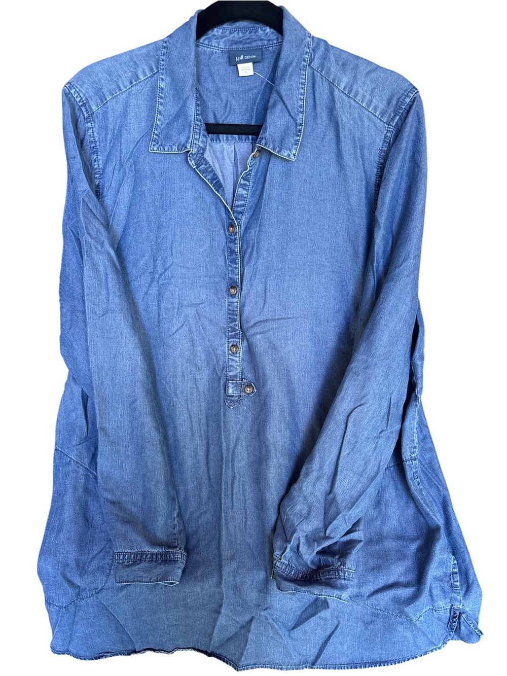 J. Jill Chambray Button-Front Tunic - Light Blue